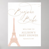 Bonjour Bebe Paris French Baby Dusche Begrüßungsze Poster (Vorne)