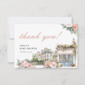 Bonjour Bébé Paris French Baby Shower Dankeskarte (Vorderseite)