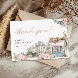 Bonjour Bébé Paris French Baby Shower Dankeskarte