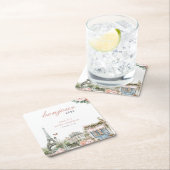 Bonjour Bébé Paris French Baby Shower Rechteckiger Pappuntersetzer (Vor Ort)