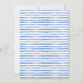 Bonjour Bebe Paris French Blue Stripe Baby Dusche Einladung (Rückseite)
