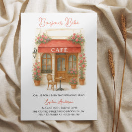 Bonjour Bebe Paris French Café Baby Shower Einladung