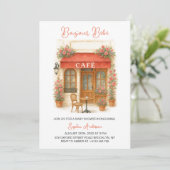 Bonjour Bebe Paris French Café Baby Shower Einladung (Stehend Vorderseite)