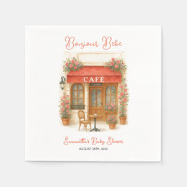 Bonjour Bebe Paris French Café Baby Shower Serviette