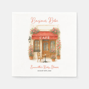 Bonjour Bebe Paris French Café Baby Shower Serviette