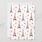 Bonjour Bébé Paris Gender Neutral Pink Baby Dusche Einladung (Rückseite)