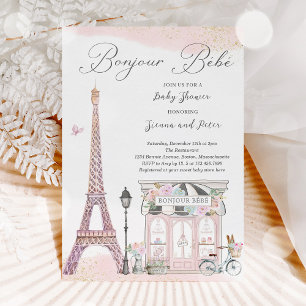 Bonjour Bébé Paris Pariser Babydusche Einladung