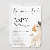 Bonjour Bebe Paris Pariser Babydusche Einladung (Vorderseite)