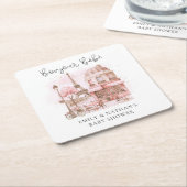 Bonjour Bebe Paris Patisserie Babydusche Rechteckiger Pappuntersetzer (angewinkelt)