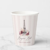 Bonjour Bebe Paris Theme Baby Shower Pappbecher (Vorderseite)