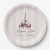 Bonjour Bebe Paris Theme Baby Shower Pappteller (Vorderseite)