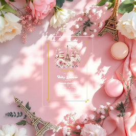 Bonjour Bébé Parisian Chic Baby Shower Acryleinladungen