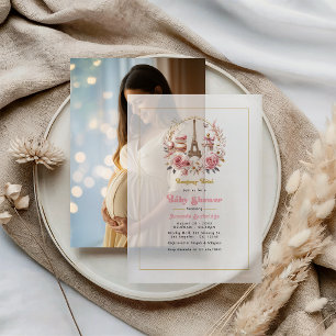 Bonjour Bébé Parisian Chic Baby Shower Pergament Einladungen
