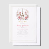 Bonjour Bébé Parisian Chic Baby Shower Pergament Einladungen (Versetzt)