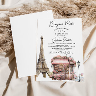 Bonjour Bébé Parisian French Paris Baby Shower Einladung