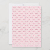 Bonjour Bebe Pink French Paris Cafe Baby Dusche Einladung (Rückseite)