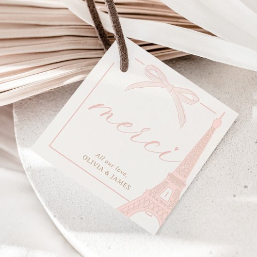 Bonjour Bébé Pink Paris Eiffel Baby Dusche Geschenkanhänger