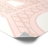 Bonjour Bébé Pink Paris Eiffel Tower Welcome Sign Poster (Ecke)