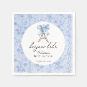 Bonjour Bebe Romantic Blue French Toile Serviette (Vorderseite)