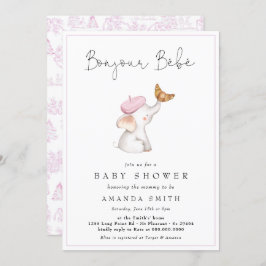 Bonjour Bebe Romantic French Girl Baby Shower Einladung