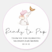 Bonjour Bebe Romantic French Girl Baby Shower Runder Aufkleber (Vorderseite)