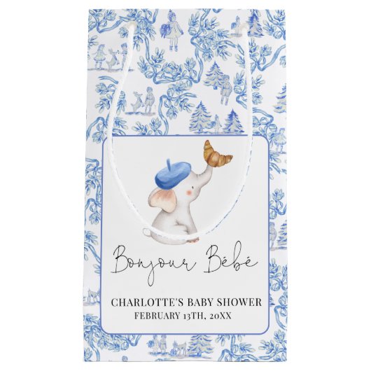 Bonjour Bebe Romantic French Girl Baby Showma Kleine Geschenktüte (Vorderseite)