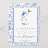 Bonjour Bebe Romantic French Girl Baby Showmenu Einladung (Vorne/Hinten)