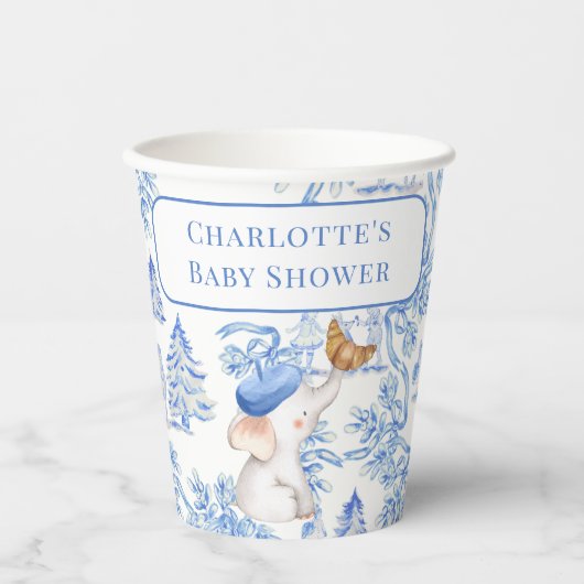 Bonjour Bebe Romantic French Girl Baby Showpap Pappbecher (Vorderseite)