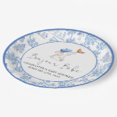 Bonjour Bebe Romantic French Girl Baby Showpap Pappteller (Schrägansicht)