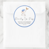 Bonjour Bebe Romantische Französisch Girl Baby Dus Runder Aufkleber (Tasche)