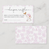 Bonjour Bebe Romantischer Girl Diaper Raffle Begleitkarte (Vorne/Hinten)