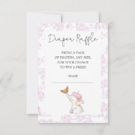 Bonjour Bebe Romantischer Girl Diaper Raffle Einladung