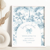 Bonjour bebe Toile de Jouy Baby Dusche Willkommen Poster