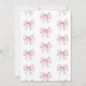 Bonjour Bebe Toile Pink Bow Französische Babydusch Einladung (Rückseite)