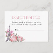 Bonjour Bebe | Windeln Raffle Baby Dusche Begleitkarte (Vorderseite)