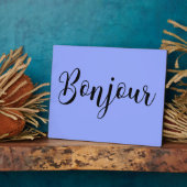 Bonjour-blackText Fotoplatte (Seite)