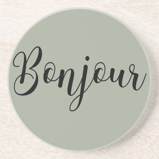 Bonjour-blackText Untersetzer (Vorne)