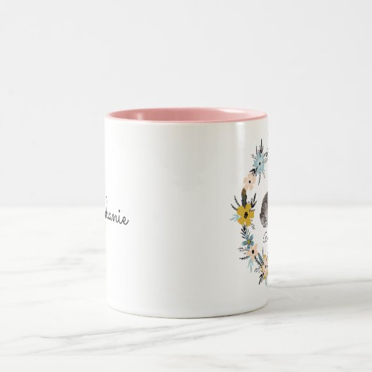 Bonjour! Blume im Frühjahr Ostern Zweifarbige Tasse (Mittel)