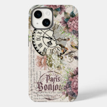 Bonjour Botanische französische Kunst Süßer Vogel 