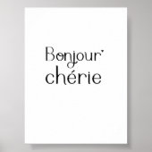 Bonjour Chérie - minimalistic typography poster (Vorne)