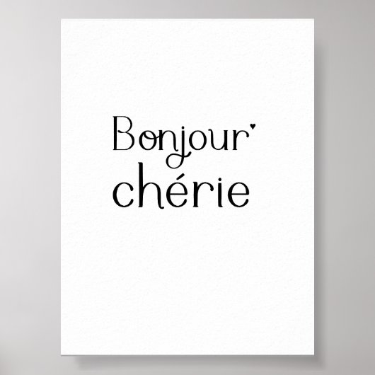 Bonjour Chérie - minimalistic typography poster (Vorne)