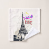 Bonjour Colorful Paris Badhandtuch Set (Waschlappen)