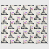Bonjour Colorful Paris Geschenkpapier (Flach)