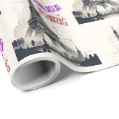 Bonjour Colorful Paris Geschenkpapier (Rolleneckpunkt)
