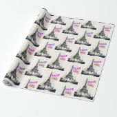 Bonjour Colorful Paris Geschenkpapier (Ungerollt)