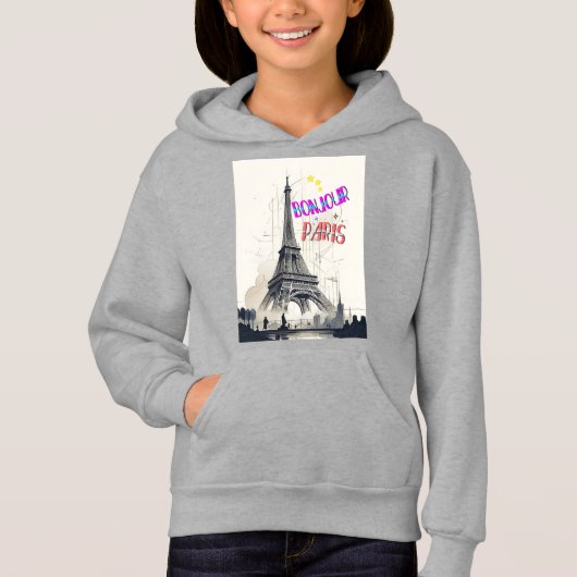 Bonjour Colorful Paris Hoodie (Vorderseite)