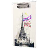 Bonjour Colorful Paris Klemmbrett (Links)