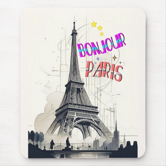 Bonjour Colorful Paris Mousepad (Vorne)