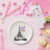 Bonjour Colorful Paris Pappteller (Party)