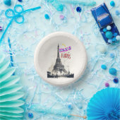 Bonjour Colorful Paris Pappteller (Party)